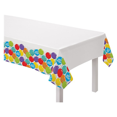 Amscan Balloon Birthday Celebration Tablecover, Multicolor (572494)