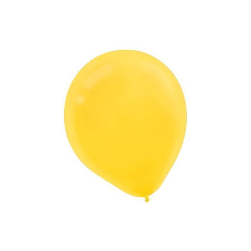 Amscan Solid Color Packaged Latex Balloons, 12", Yellow Sunshine, 18/Pack, 15 Per Pack (113252.09)