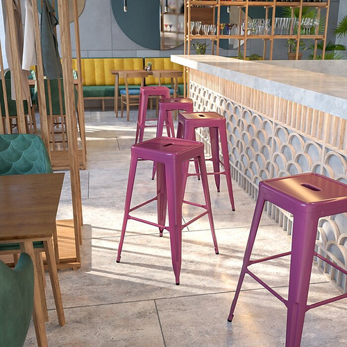 Flash Furniture Colorful Restaurant Barstool, Purple (ETBT350330PUR)