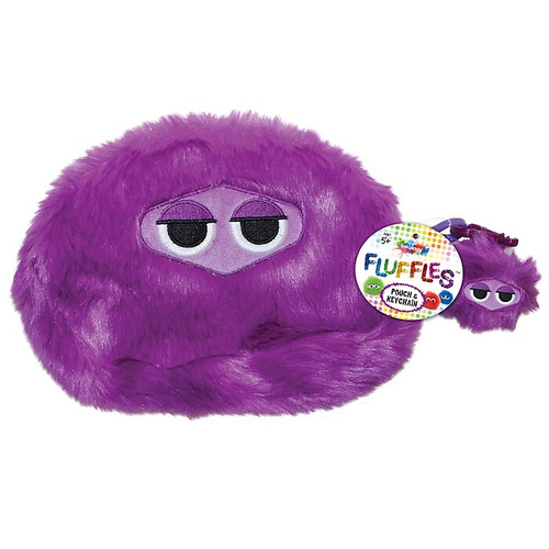 Inkology Fluffles Purple Plush 2 Piece Pouch and Key Chain Set, 12 Pack (6350)