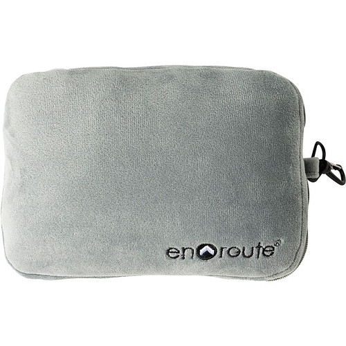 DM Merchandising En Route Z Pod Microfiber Travel Pillow with Eye Mask, Gray (ENRZP-GRY)