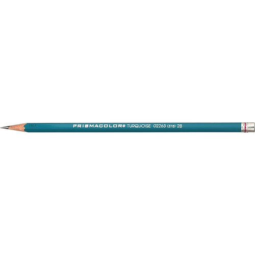 Prismacolor® Drawing Pencil, 4B, 2 mm Dia, Turquoise Barrel, 12/Pack (65dd749ee8837636b11e398f_ud)
