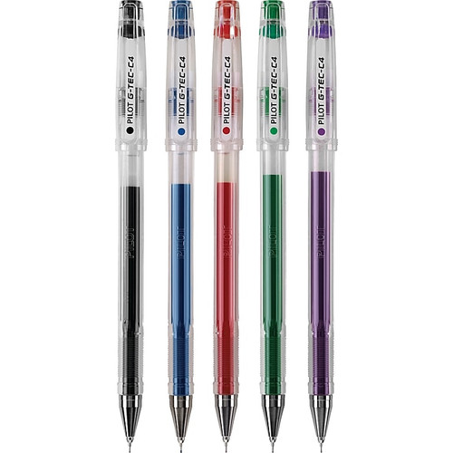 Pilot G-Tec-C Gel Pens, Ultra Fine Point, Assorted Ink, 5/Pack (35480)