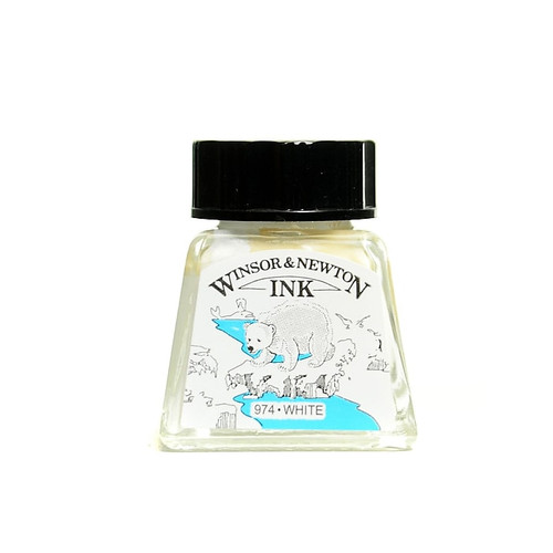 Winsor and Newton Drawing Inks, White, 14ml, 702, 4/Pack (38239-PK4)