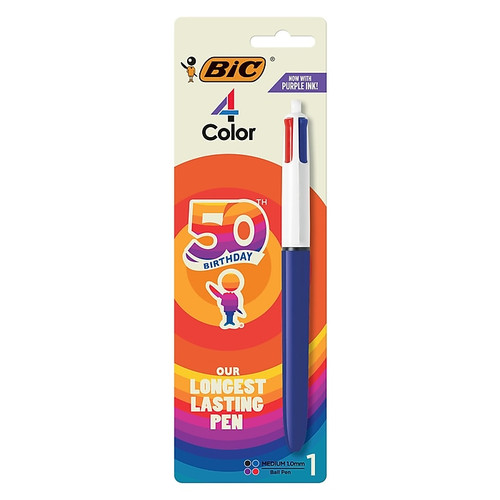 BIC 4-Color Ballpoint Pen, Medium Point, Assorted Ink (90031)