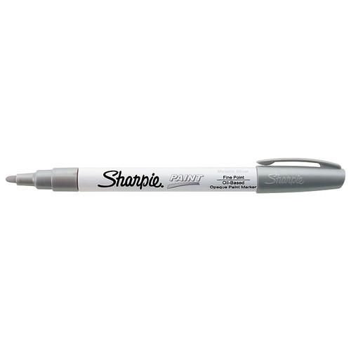 Sharpie Oil-Based Paint Marker, Fine Tip, Silver Metallic (35545)