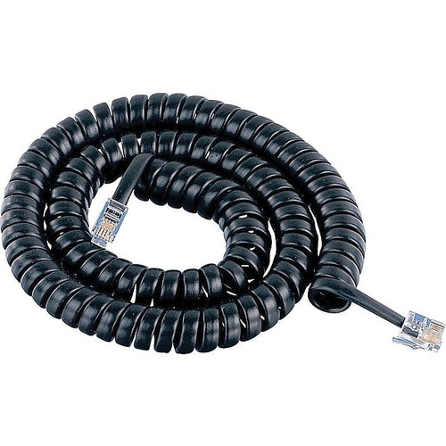 Power Gear 27639 12' Coiled Telephone Line Cord, Black (65dd7738e8837636b11e487c_ud)