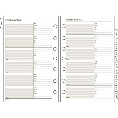 AT-A-GLANCE Day Runner® Recycled Telephone/Address A-Z Tabs, 5-1/2" x 8-1/2" (021-0100)