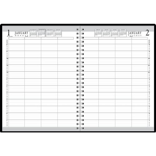 2024 House of Doolittle Executive 8.5" x 11" Daily 4-Person Group Practice Planner, Black (282-92-24)