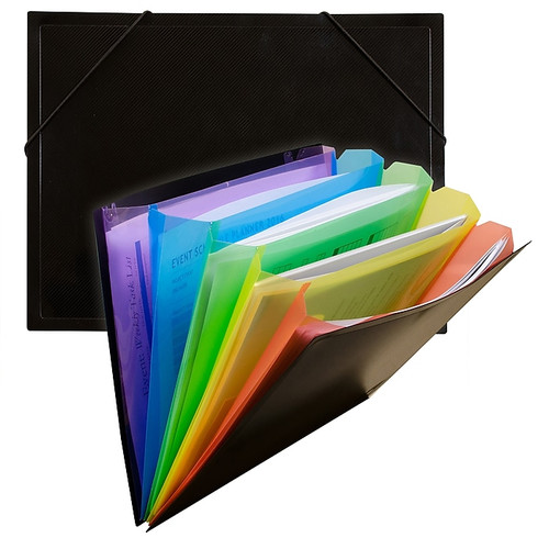 C-Line Letter Size Document Sorter, Black/Multi, Pack of 3 (CLI59011-3)