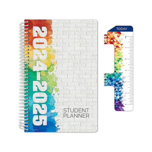 2024-2025 Global Printed Products White Brick 5.5" x 8.5" Weekly & Monthly Student Planner, Paper Cover (SC24-SM-5585-S)