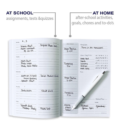 Kahootie Co. It's That Kinda Day School & After School 9" x 6" Monthly & Weekly Planner, Teal Polka Dots (ITKSTPD)