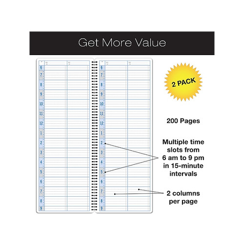 Global Printed Products 5" x 13.5" Daily Appointment Book, Kraft, 2/Pack (SPLS-0083)