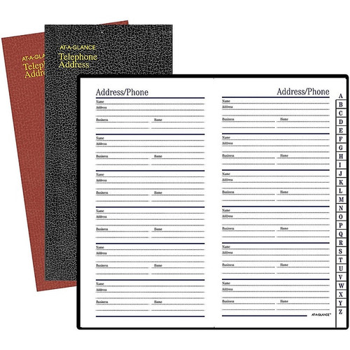 AT-A-GLANCE® 6" x 3 1/8" Large Print Telephone/Address Book, Assorted (82-02-00)
