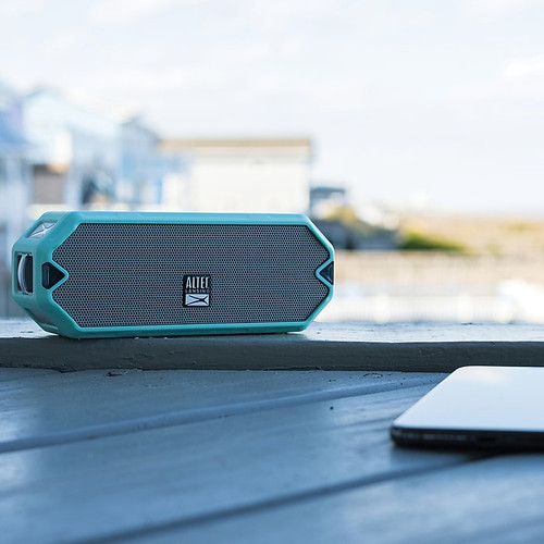 Altec Lansing HydraJolt Refurbished True Wireless Bluetooth Rechargeable Portable Speaker, Waterproof, Mint Gray (ALHYJTMT000R)