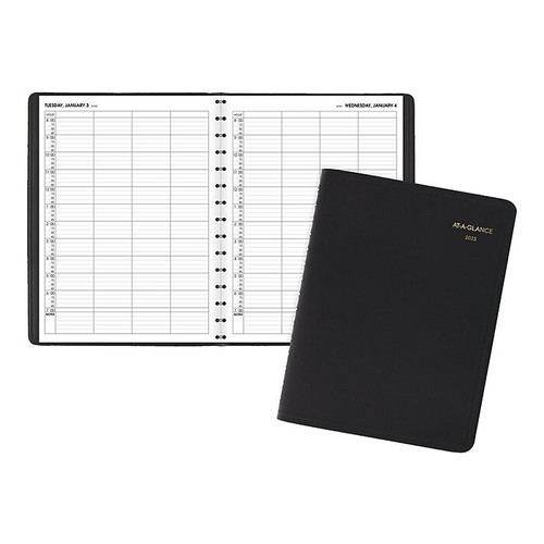 2023 AT-A-GLANCE 8" x 11" Four Person Daily Appointment Book, Black (70-822-05-23)