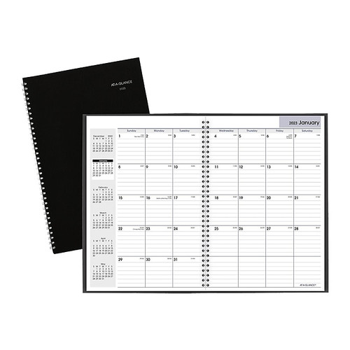 2023 AT-A-GLANCE DayMinder 8" x 12" Monthly Planner, Black (G470-00-23)