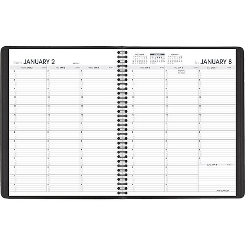 2023 AT-A-GLANCE 7" x 8.75" Weekly Appointment Book Planner, Black (70-951-05-23)