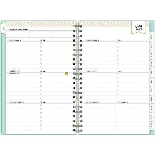 2023-2024 Blue Sky Day Designer Mint 5" x 8" Academic Weekly & Monthly Planner, Green (142504)