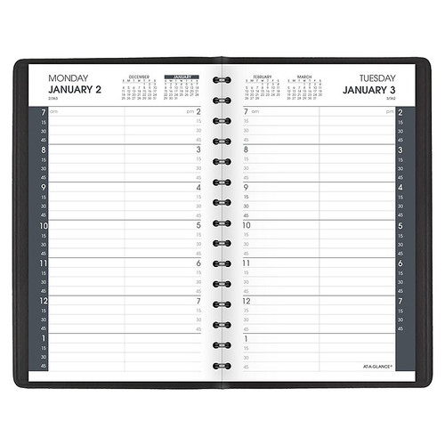 2023 AT-A-GLANCE 5" x 8" Daily Appointment Book Planner, Black (70-800-05-23)