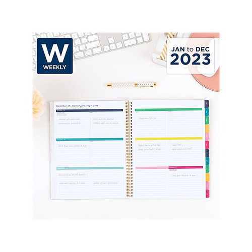 2023 AT-A-GLANCE Simplified by Emily Ley Carolina Dogwood 8.5" x 11" Weekly & Monthly Planner, Multicolor (EL91-901-23)