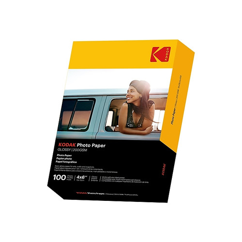 Kodak Glossy Photo Paper, 4" x 6", 100 Sheets/Pack (41180)