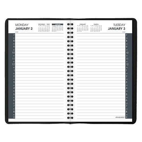2023 AT-A-GLANCE 5" x 8" Daily Appointment Book, Black (70-207-05-23)
