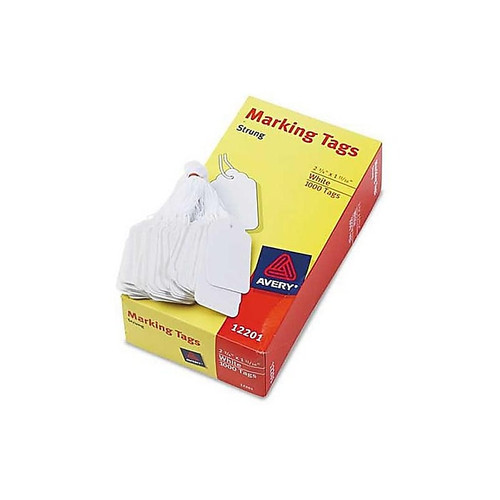 Avery Marking Pre-Wired Tags 1.69"H x 2.75"W, White, 1000/Box (12201_1)