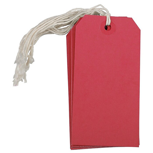 JAM PAPER Gift Tags with String, Medium, 4 3/4 x 2 3//8, Red, Bulk 1000/Carton (39197119C)