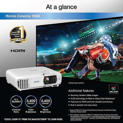 Epson Home Cinema 1080 V11H980020 Wireless 3LCD Projector, White (65dd81f9e8837636b11eb37c_ud)