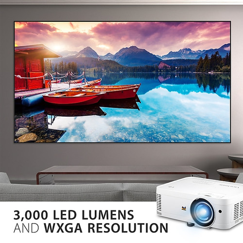 ViewSonic 3000 Lumens WXGA Short Throw LED Projector with 125% Rec. 709, White (LS550WH)