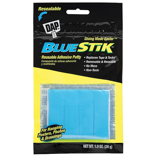 DAP BlueStik Reusable Adhesive Putty, 1 oz., 12 Packs (DAP01201-12)