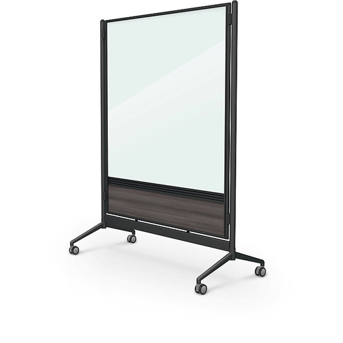 Balt D.O.C. Glass Room Divider, Black Aluminum Frame, 58" x 46.3" (8221D-7998)