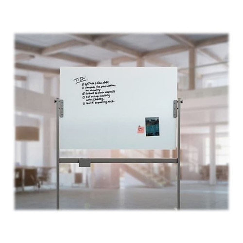 U Brands Glass Mobile Dry-Erase Whiteboard, 4' x 3' (2914U00-01)