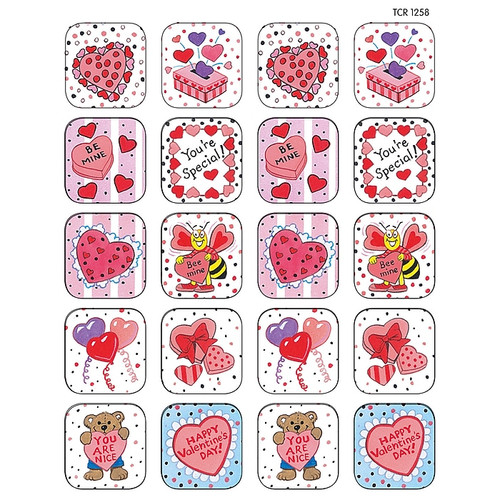 Teacher Created Resources Valentines Day Stickers, 120/Pack, 12 Packs (TCR1258-12)