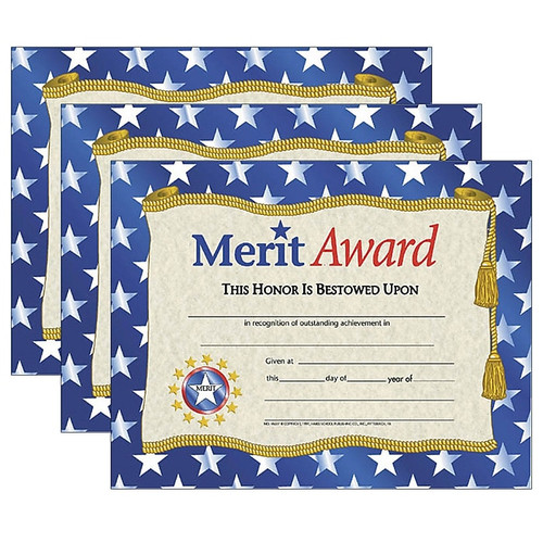 Hayes Publishing Merit Award Certificate, 8.5" x 11", 30/Pack, 3 Packs (H-VA507-3)