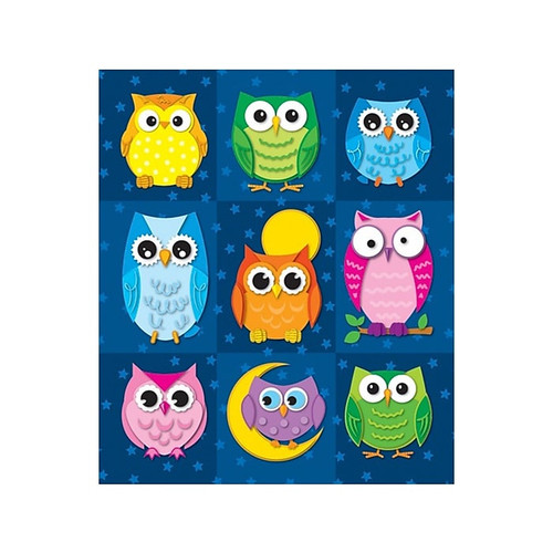 Carson-Dellosa Colorful Owls Stickers, Assorted Colors, 216/Pack (168052)