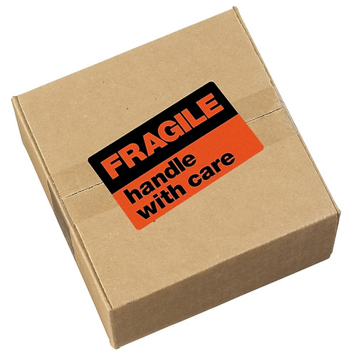 Avery "Fragile Handle with Care" Shipping Labels, Black/Neon Red, 3"H x 5"W, 40/Pk (65dd8596e8837636b11ecfd3_ud)