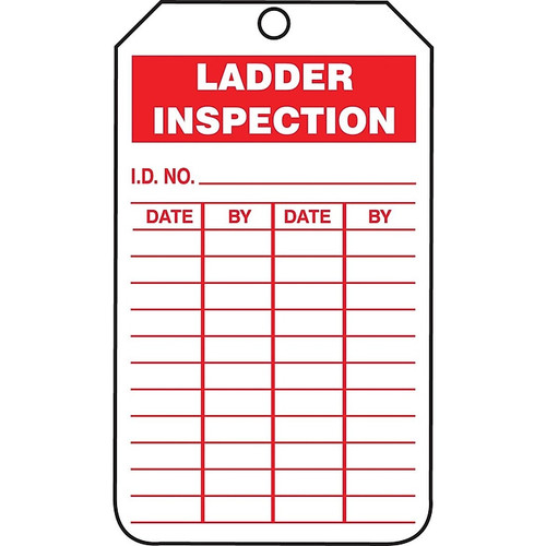 Accuform 5 3/4" x 3 1/4" RP-Plastic Inspection & Status Tag "LADD..", Red On White, 25/Pack (TRS248PTP)