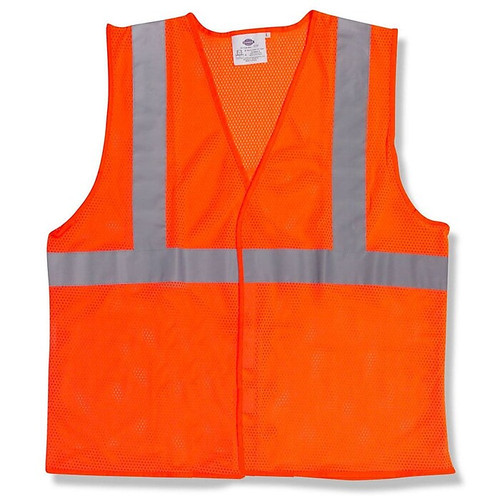 Mutual Industries MiViz ANSI Class 2 Solid Safety Vest With Silver Reflective, Orange (65dd85b0e8837636b11ed111_ud)