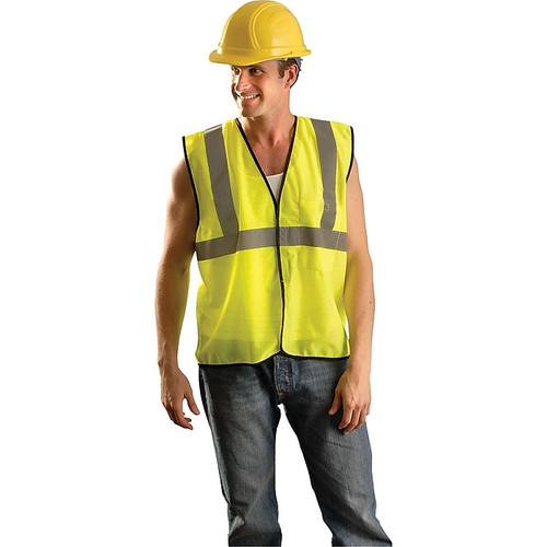 OccuNomix Value Standard Vest, ANSI/ISEA 107-2015 Class 2, Type R, Yellow (ecogyl)