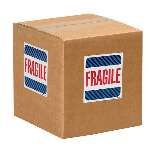 Tape Logic Labels, "Fragile", 4" x 4", Multiple, 500/Roll (SCL522)