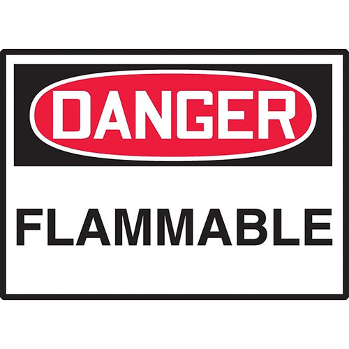 Accuform 3 1/2" x 5" Adhesive Vinyl Safety Label "DANGER FLAMM..", Red/Black On White, 5/Pack (LCHL285VSP)