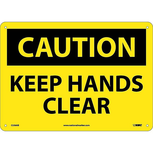 Keep Hands Clear, 10X14, .040 Aluminum, Caution Label (65dd86ece8837636b11eda54_ud)