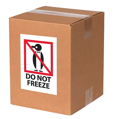 Tape Logic Labels, "Do Not Freeze", 4 x 6", Red/White/Black, 500/Roll (IPM506)