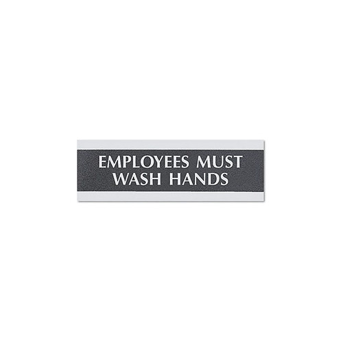 Century Series Office Signs, "Employees Must Wash Hands", 9"x 1/2"x 3" (4782)