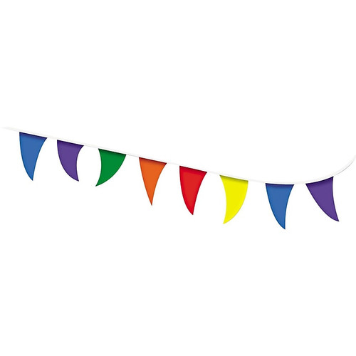 Strung Flags, Pennant, 30', Assorted Bright Colors (098182)