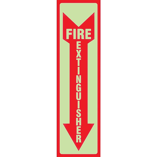 Headline "Fire Extinguisher" Glow In The Dark Sign, 4"x13", 1 each (65dd8810e8837636b11ede17_ud)