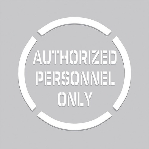 Accuform Floor Marking Stencil, AUTHORIZED PERSONNEL ONLY, 24" x 24", Plastic (PMS250)