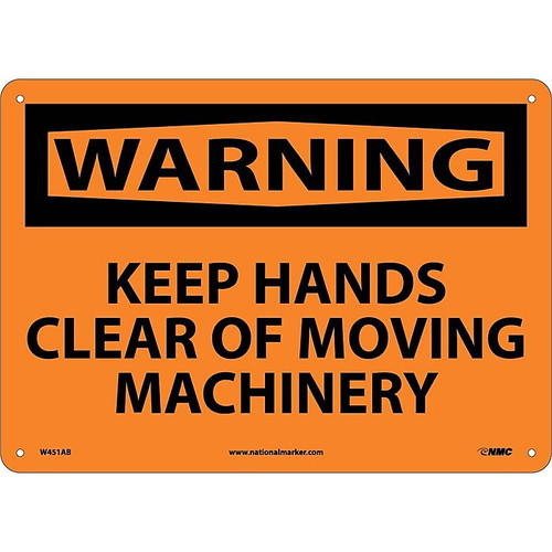 Keep Hands Clear Of Moving Machinery, 10X14, .040 Aluminum, Warning Sign (65dd8846e8837636b11eded2_ud)